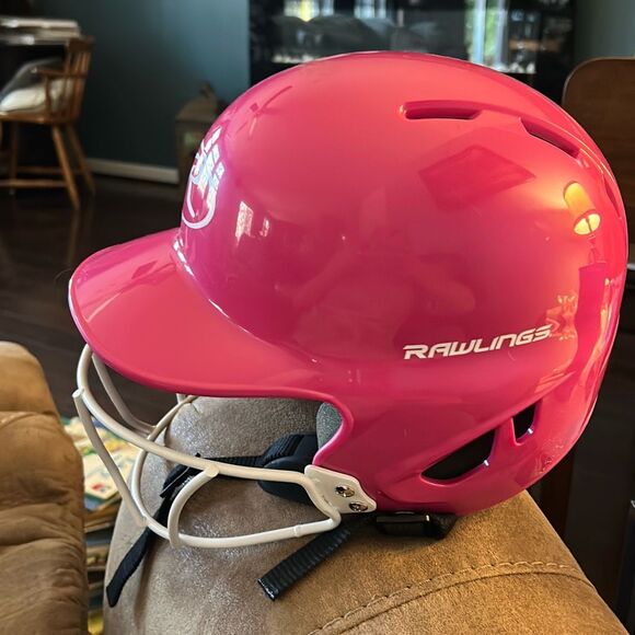 Rawlings Coolflo/Vapor OSFM Girls Softball Batting Helmet with Face Guard, Metal - Picture 2 of 10